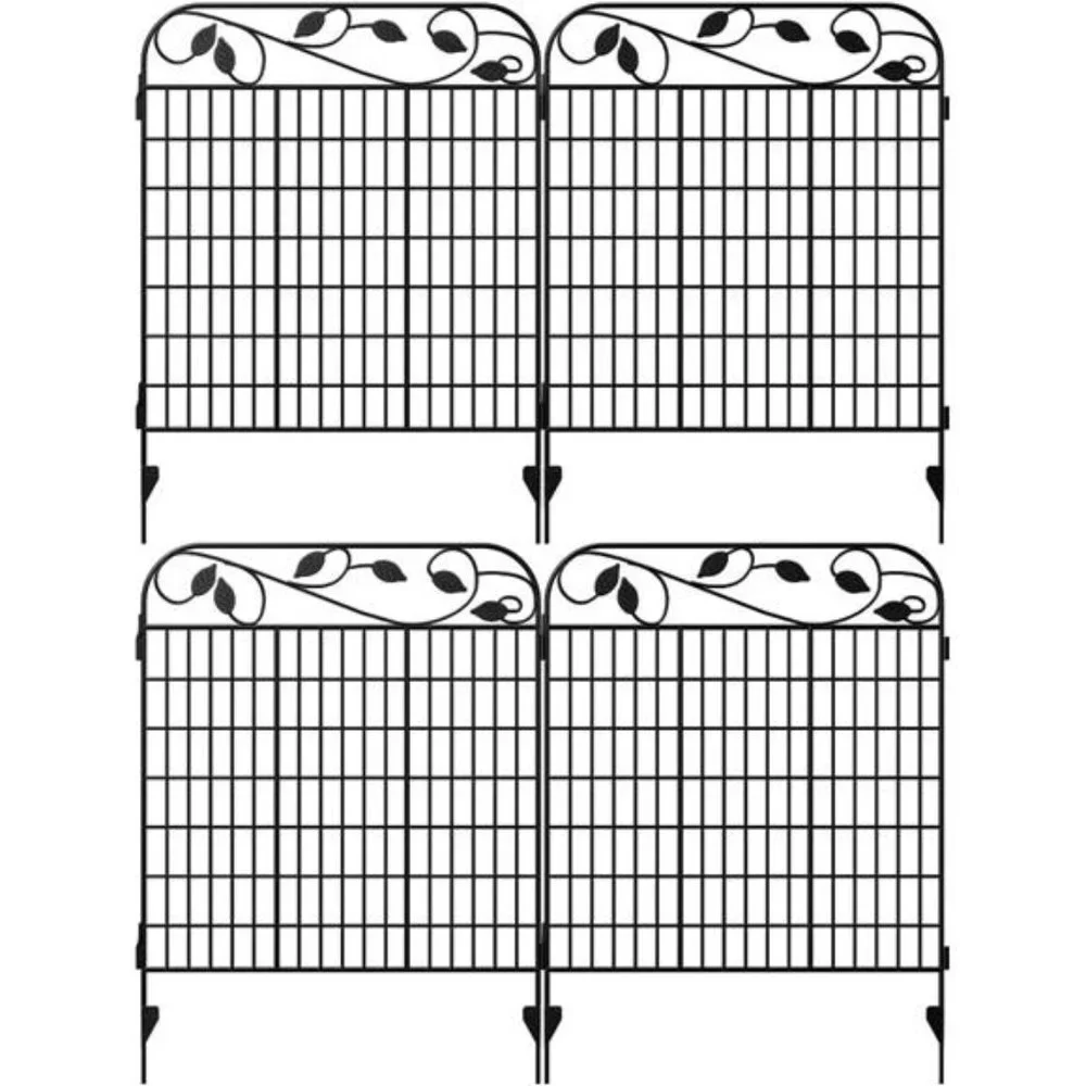 Metal Garden Fence Border 44”x 36” 4Pack Heavy Duty Rustproof Decorative Garden